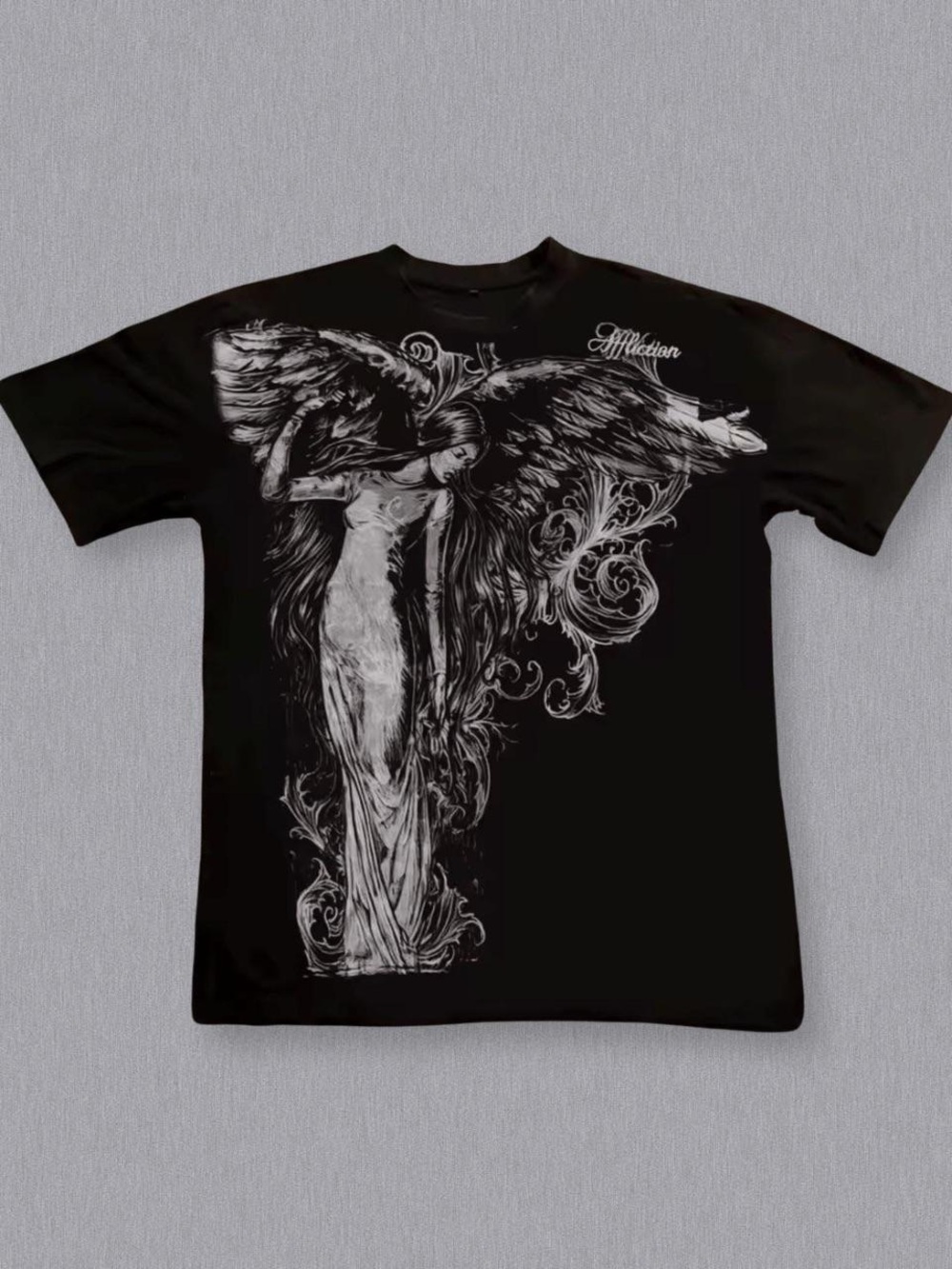 Affliction Black Short-Sleeve Angel Wing Graphic Tee